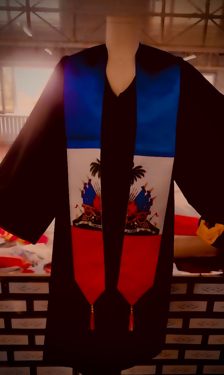 Graduation Sash / Stole - Haiti Haitian Flag